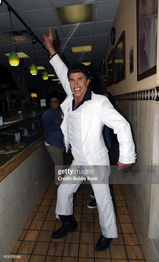 Phil Francavilla, John Travolta Impersonator attends the John Travolta Receives Lifetime Achievement Award as Brooklyn Celebrates John Travolta at Lenny's Pizza on June 12, 2018 in Brooklyn, New York. (Photo by Bobby Bank/WireImage)